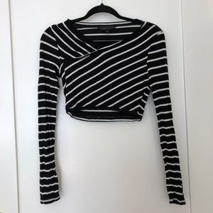 BCBG Striped Crop Top